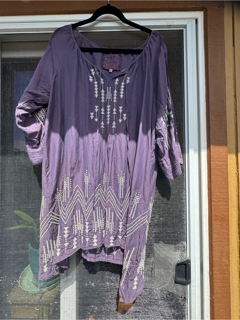 Johnny Was Embroidered Purple Women’s Tunic Top